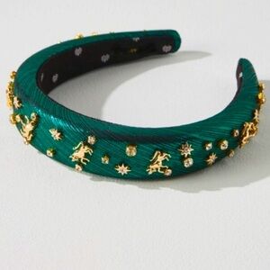 Lele Sadoughi Zodiac Taurus Alice Headband Emerald Green New Authentic Rare